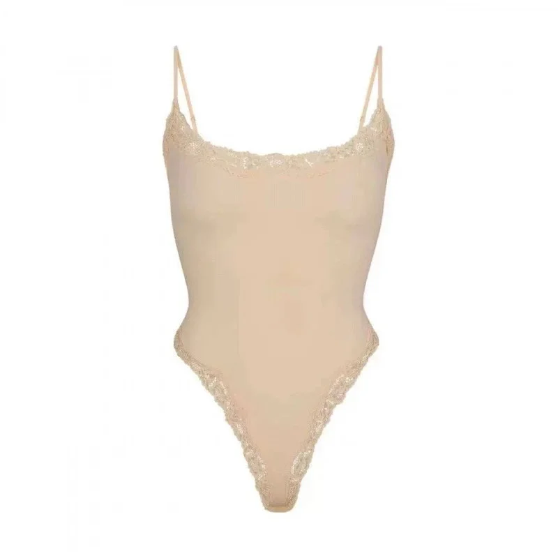 Other Body Suit in Beige with Lace Trim Beige - 1