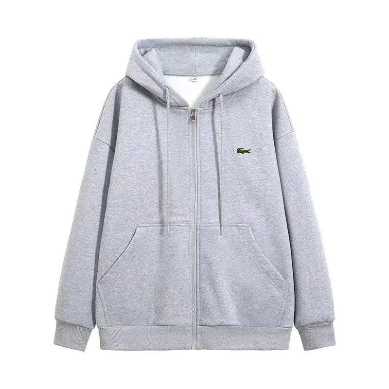 Lacoste Lacoste Grey Crocodile Zip-Up Hoodie Grey - 1