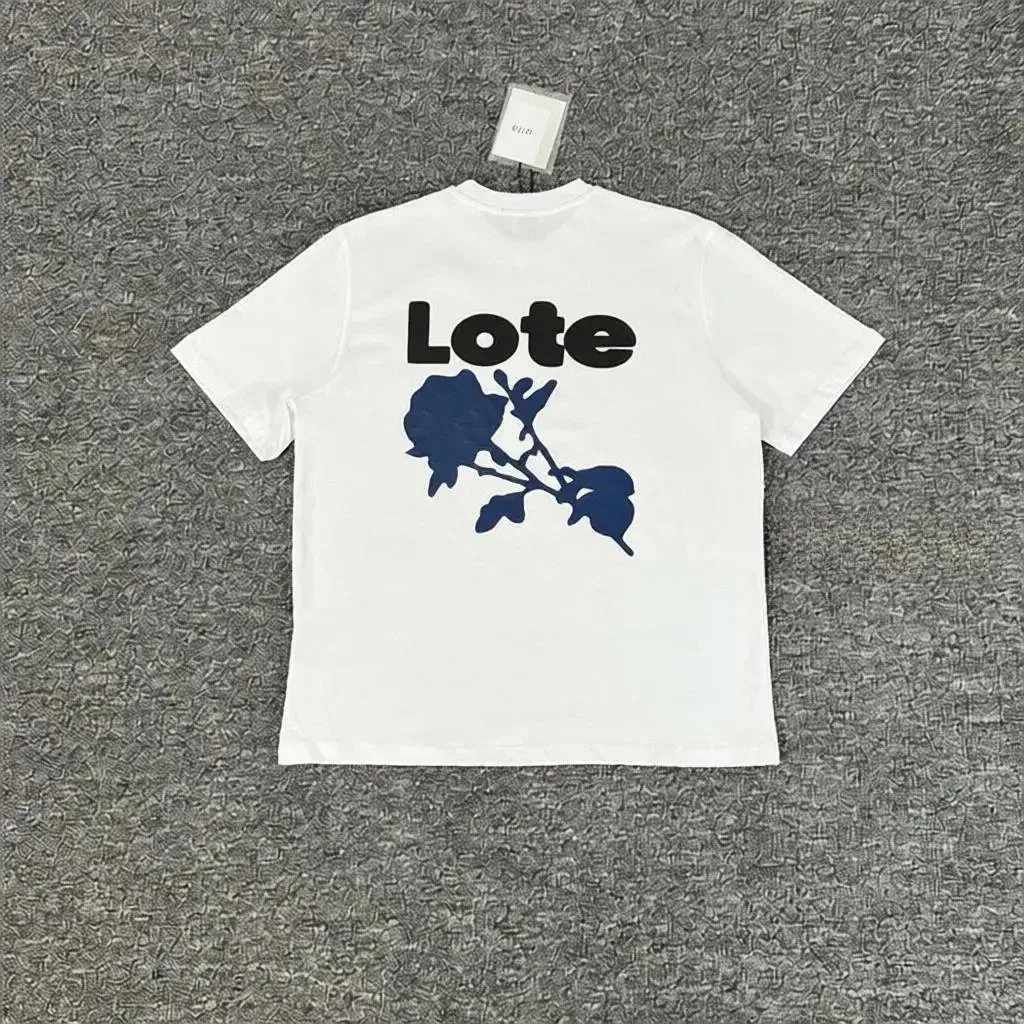 Other White Lote ART-102 T-Shirt with Blue Floral Print White - 1