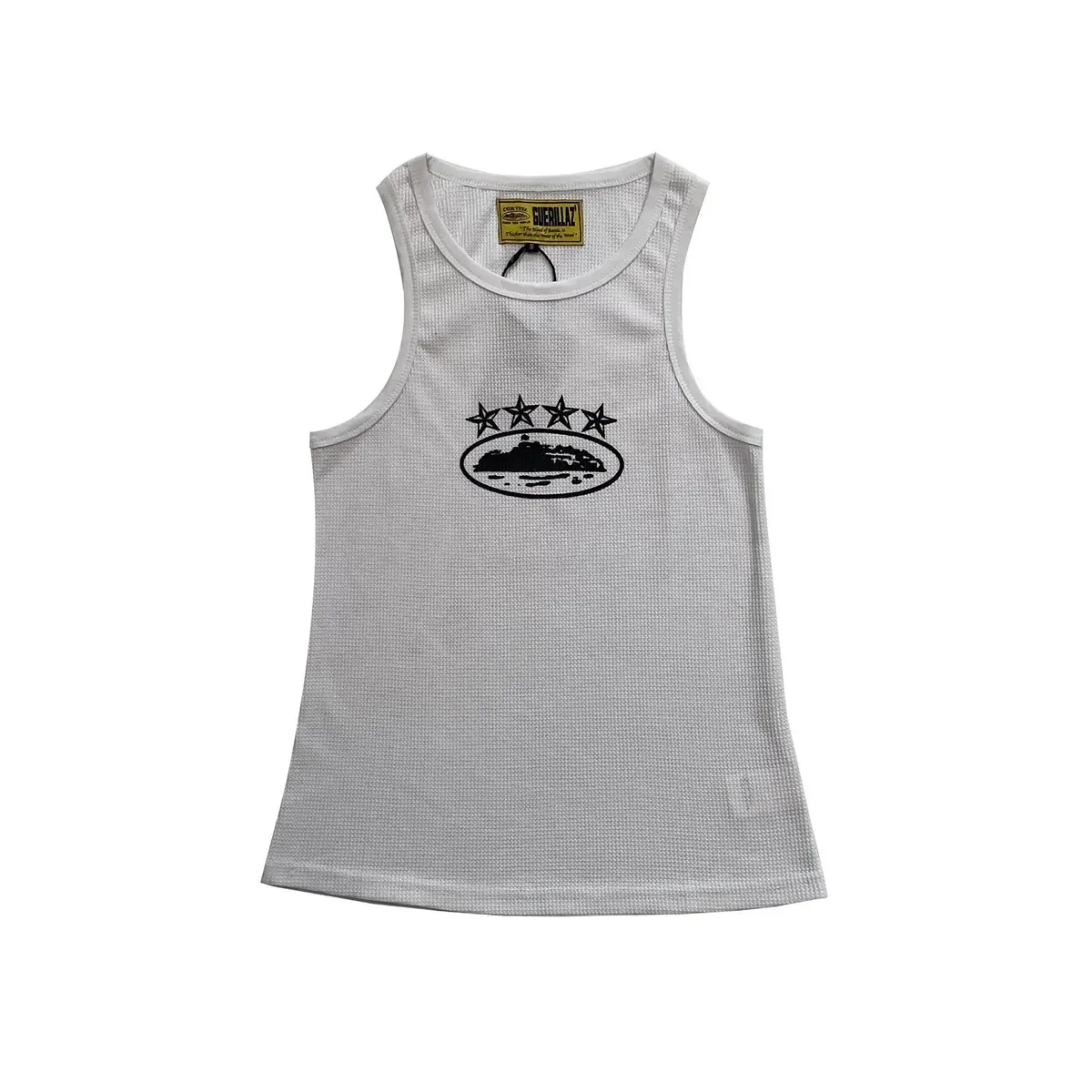 Other White Waffle Texture Tank Top with Star Logo White - 1