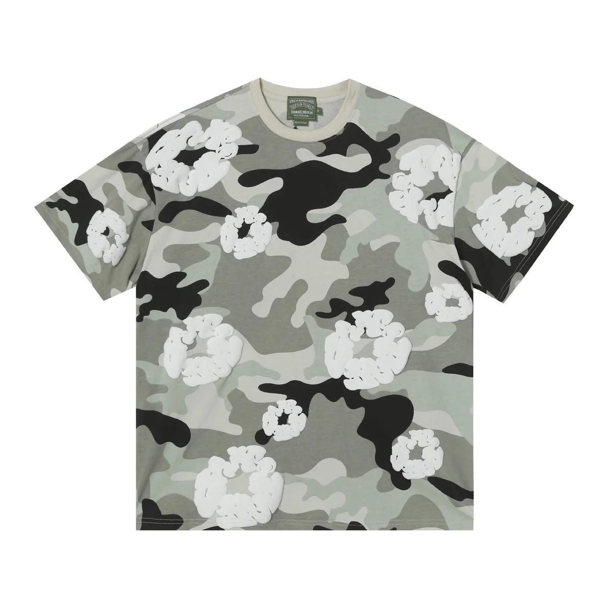 Other Short Sleeve Camo Gray T-Shirt Grey - 1