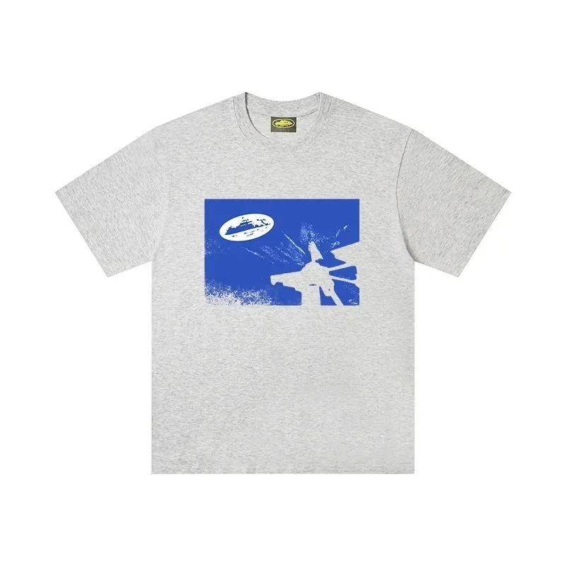 Other Gray Graphic T-Shirt with Blue Print Grey - 1