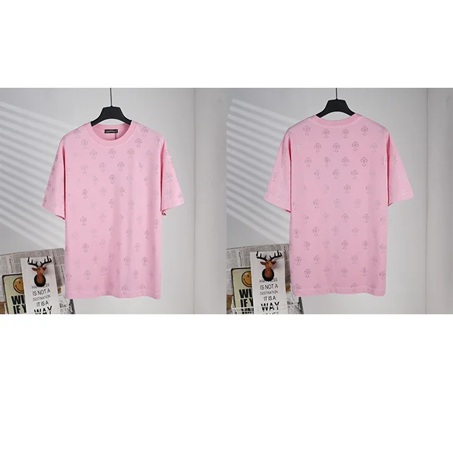 Chrome Hearts Chrome Hearts CH Cross Pink Solid T-Shirt Pink - 1