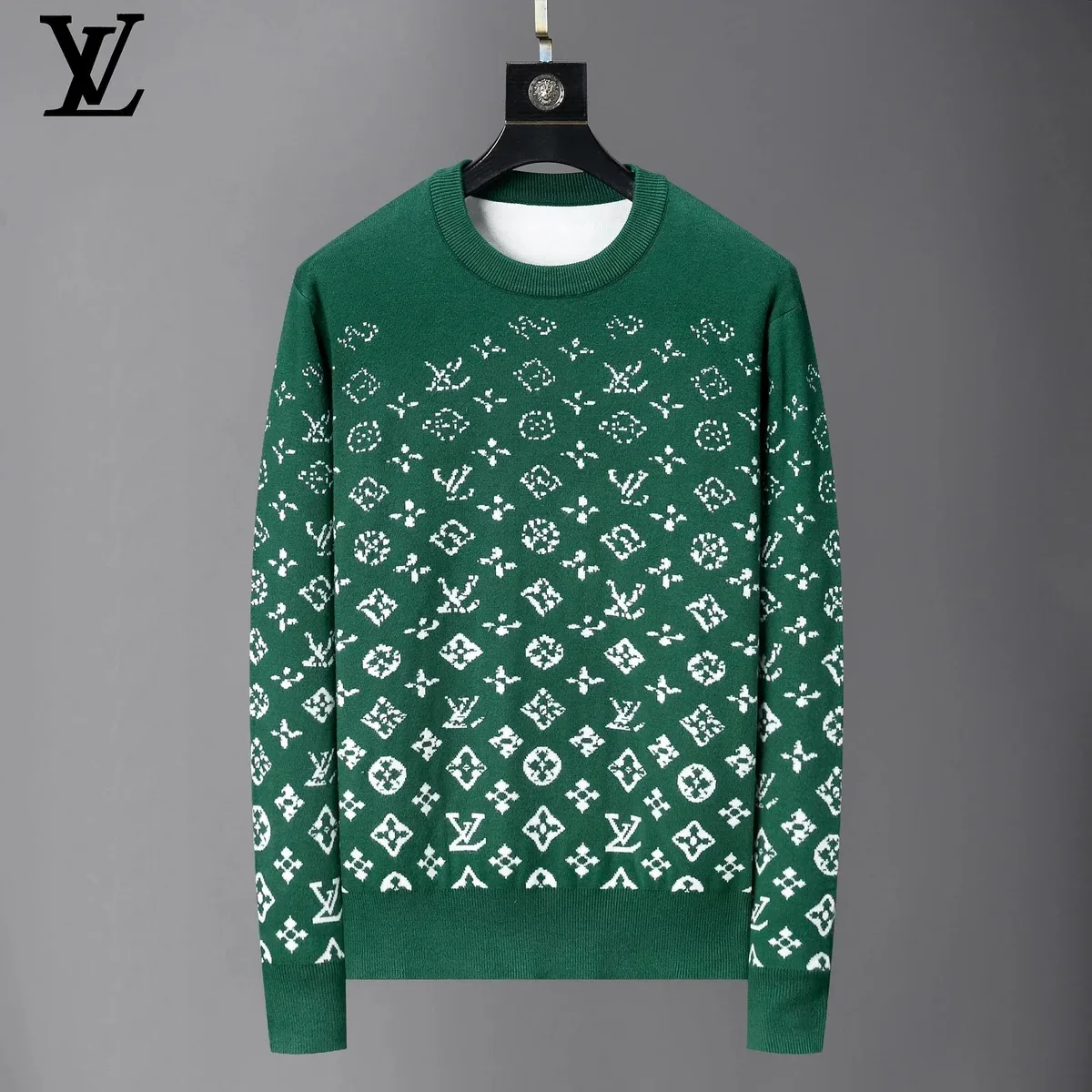 Louis Vuitton Louis Vuitton Monogram Green/White Knit Sweater Green