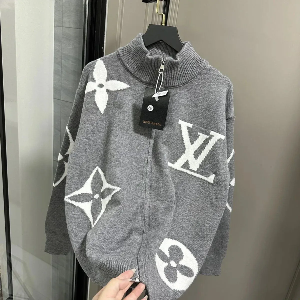 Louis Vuitton Louis Vuitton Monogram LV 30 Grey/White Knit Sweater Grey