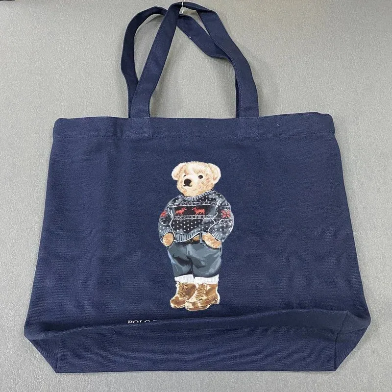 Polo Ralph Lauren Polo Ralph Lauren Polo Bear Navy Canvas Tote Bag Navy - 1