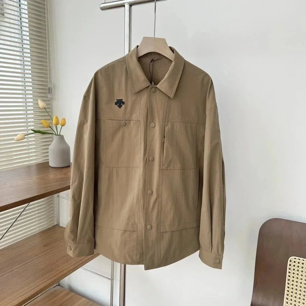 Other Beige Detachable Collar Jacket with Logo Patch Beige - 1