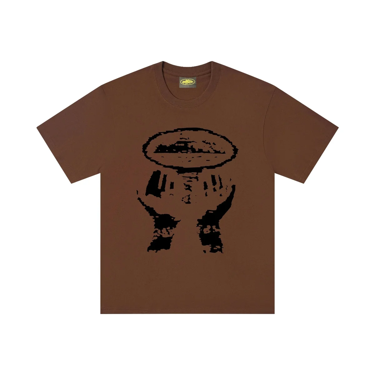 Other Unisex Brown Hands & Halo Graphic T-Shirt Brown - 1
