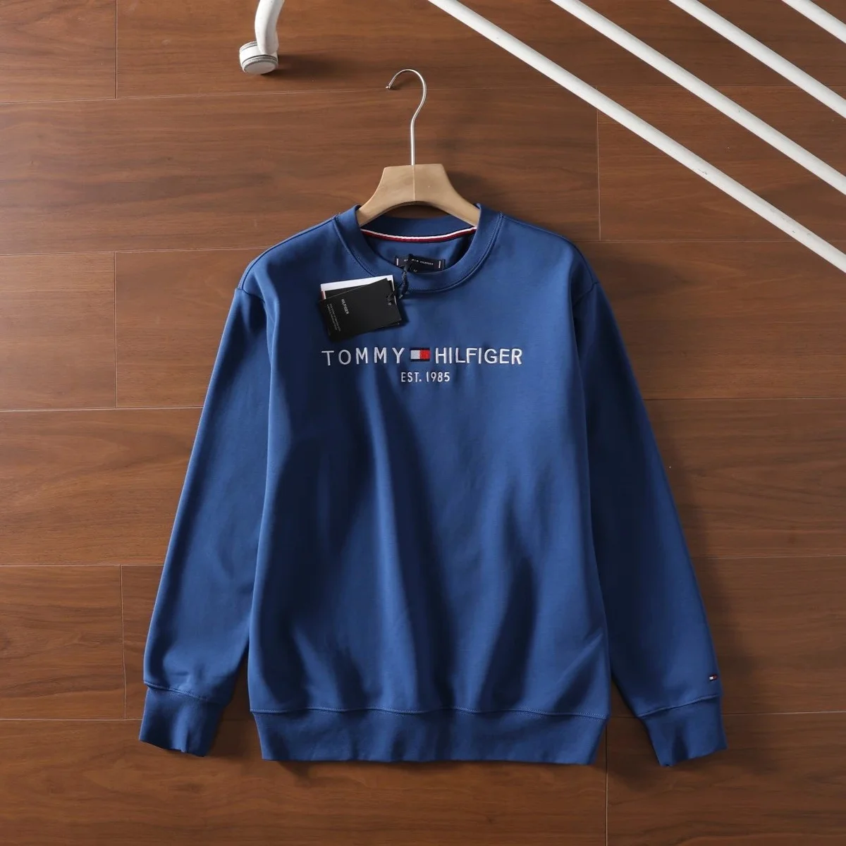 Tommy Hilfiger Tommy Hilfiger Blue Logo Crewneck Sweatshirt Blue - 1