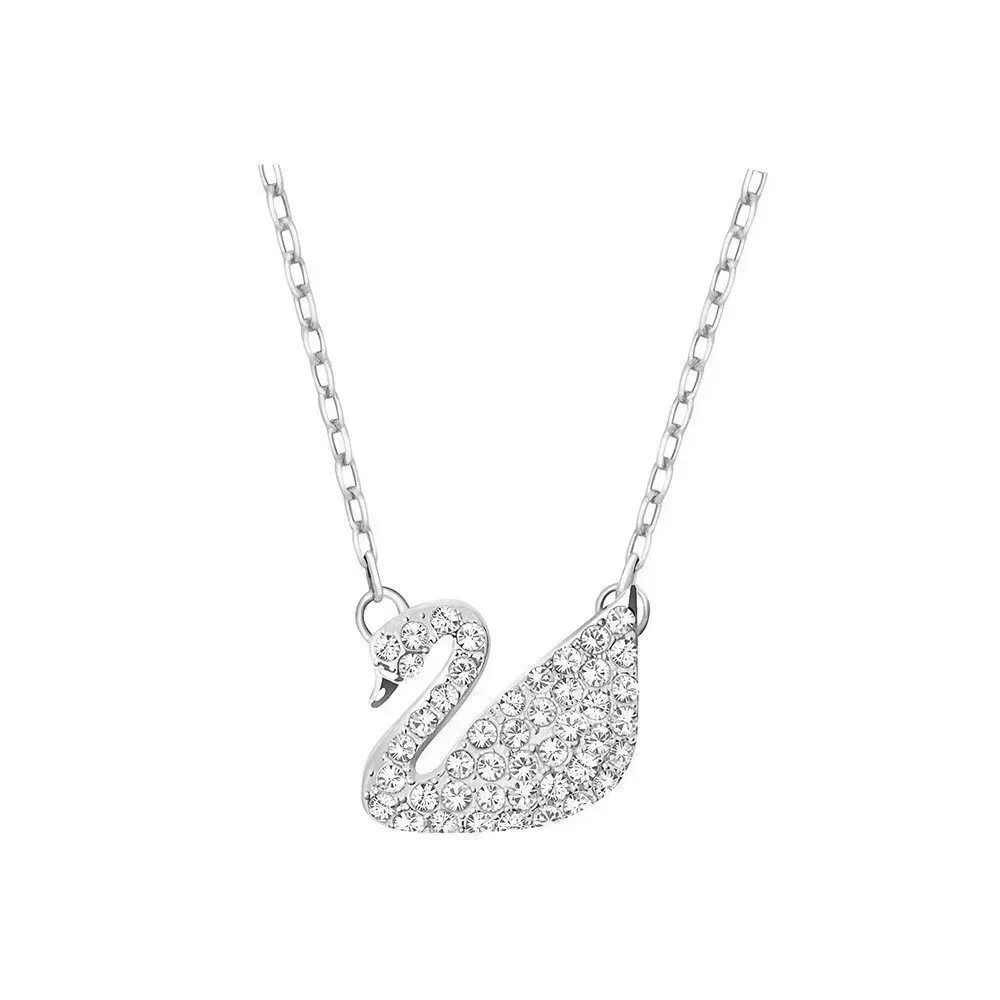Swarovski Swarovski Swan BB-20 Crystal Pendant Necklace Silver