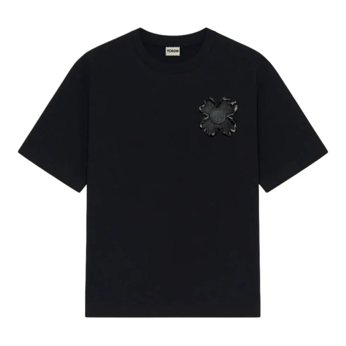 Torom Torom Black T-Shirt with Flower Embroidery Black - 1