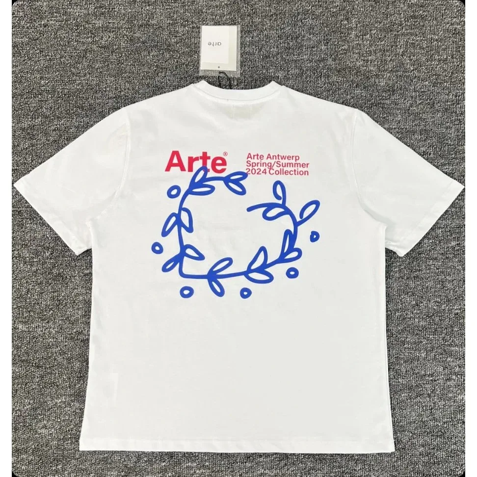 Other White Blue Wreath Print T-Shirt White - 1