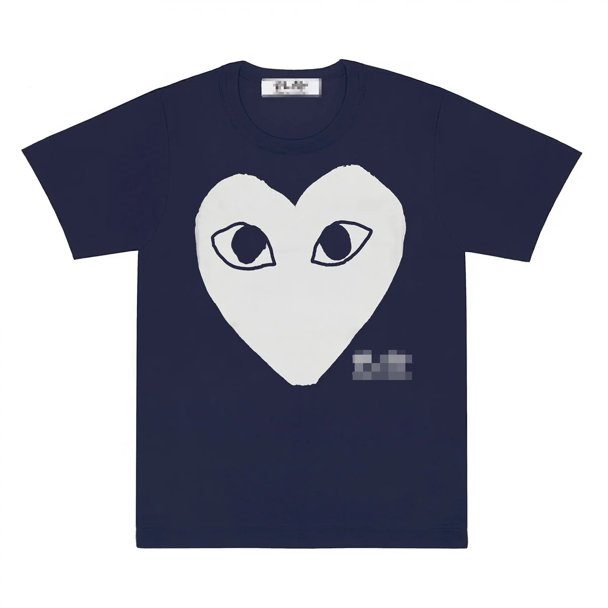 Comme des Garçons Comme des Garçons Heart Print T-Shirt Navy White Navy - 1