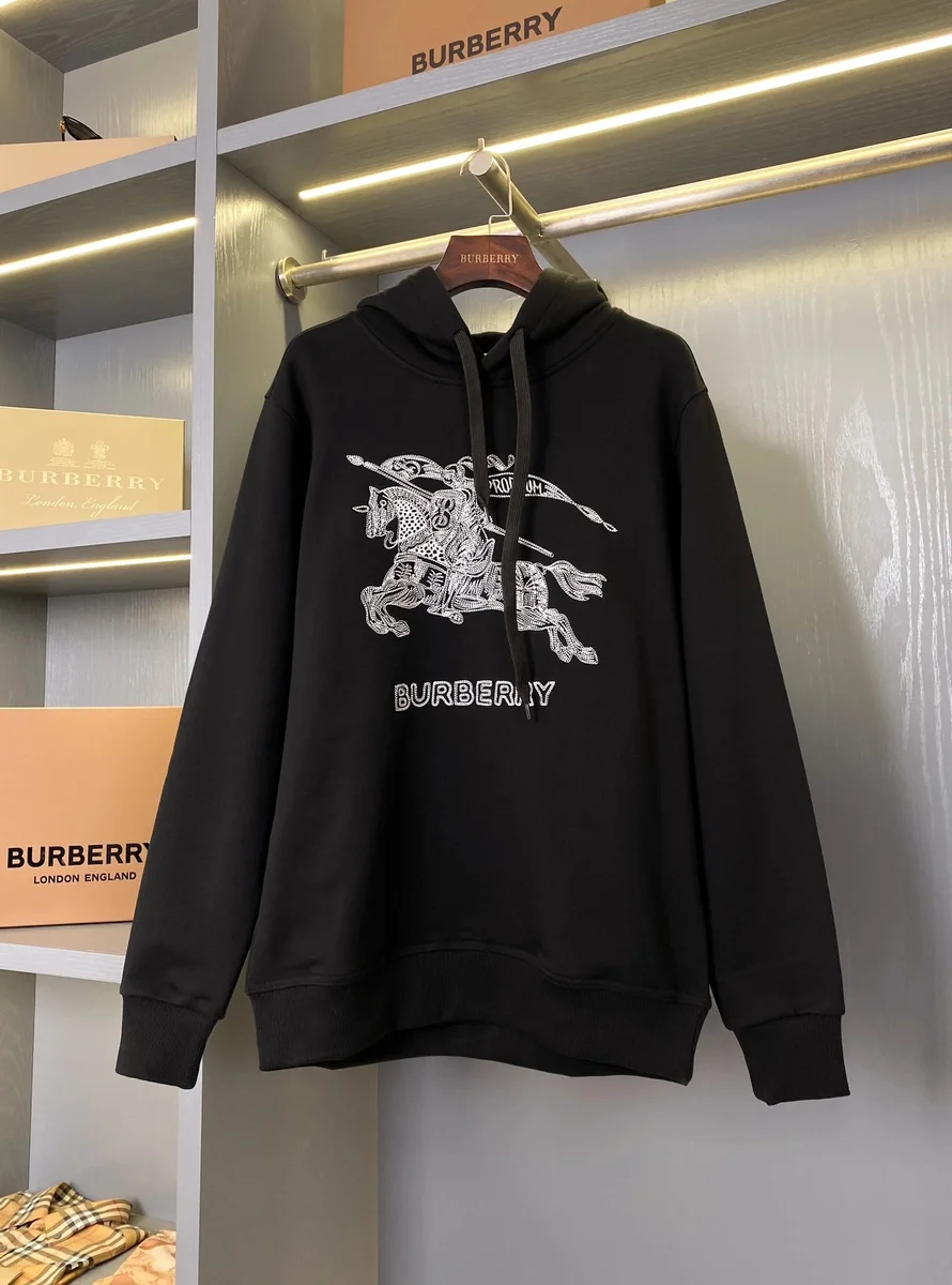 Burberry Burberry Black Equestrian Knight Hoodie Black - 1