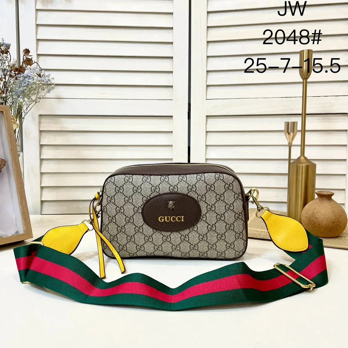 Gucci Gucci GG Supreme Bee Crossbody Bag Beige/Yellow Beige - 1