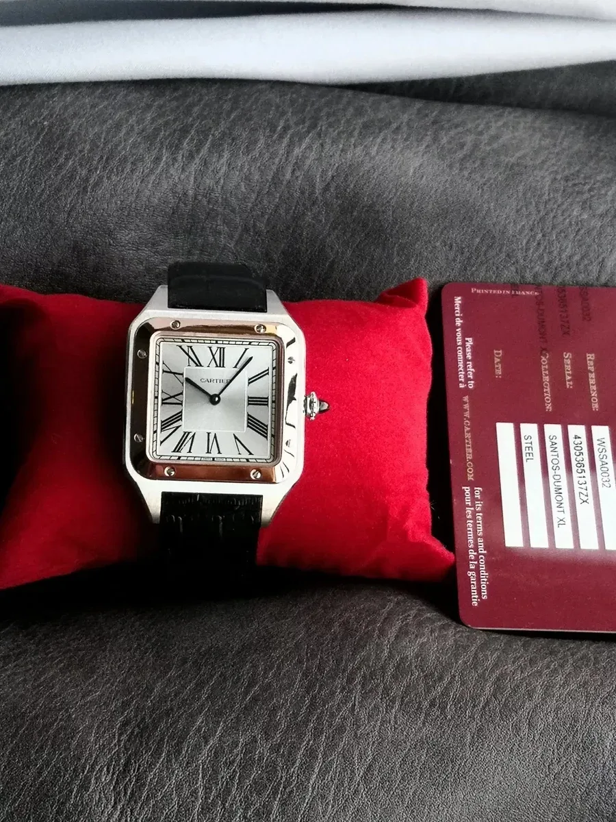 Cartier Cartier Santos Dumont Silver/Black Watch Silver