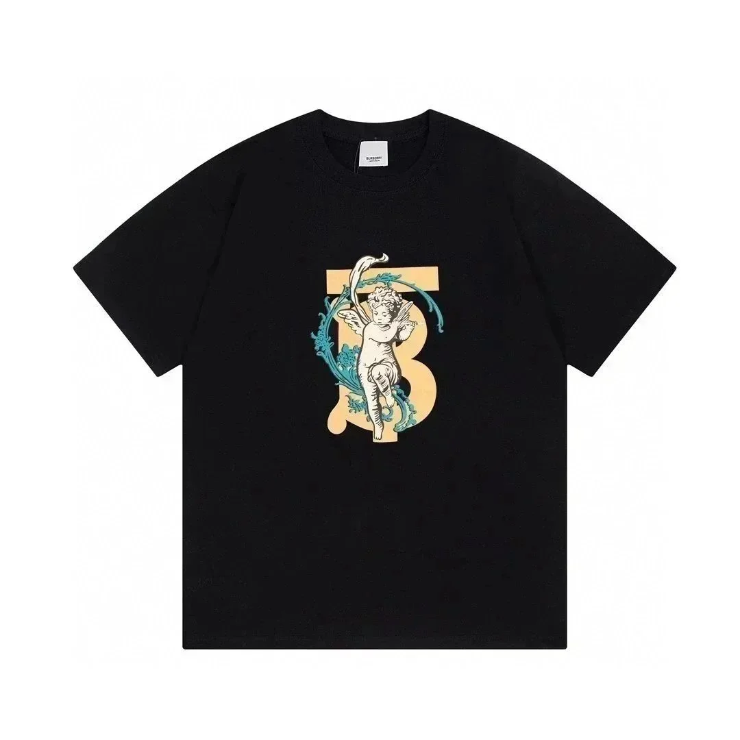 Burberry Burberry Cherub Print T-Shirt Black Black - 1