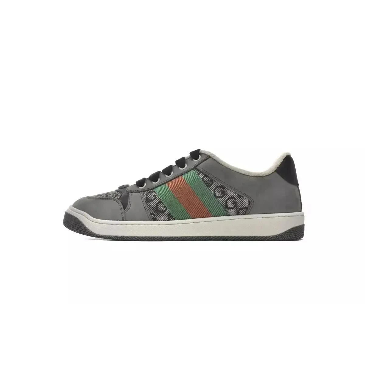 Gucci Gucci GG Supreme Gray Black Web Sneaker Grey