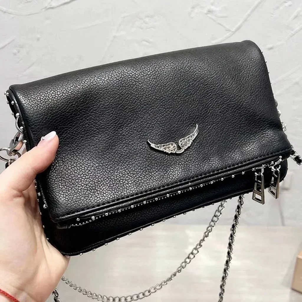 Other Small Rivet-Embellished Black Leather Clutch Bag Black - 1