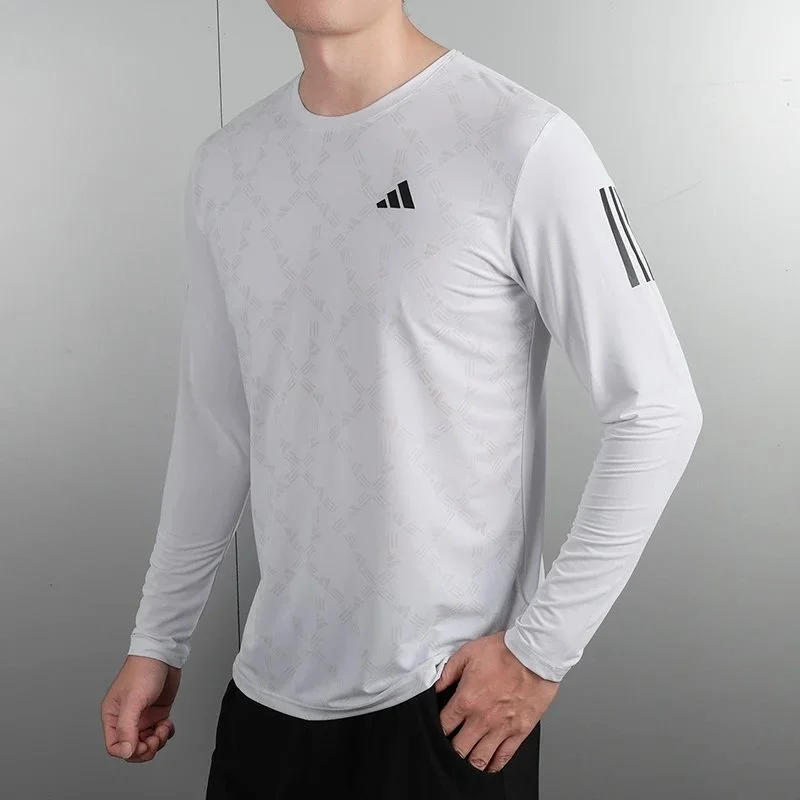 Adidas Adidas Three Stripes Long Sleeve T-Shirt White White - 1