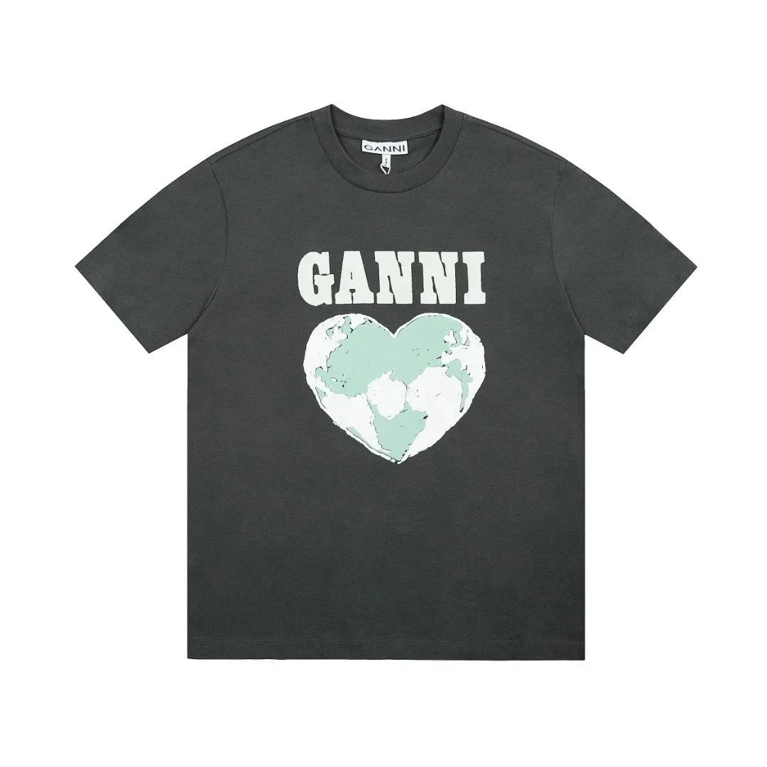 Ganni Ganni Earth Heart Graphic T-Shirt Black Black - 1
