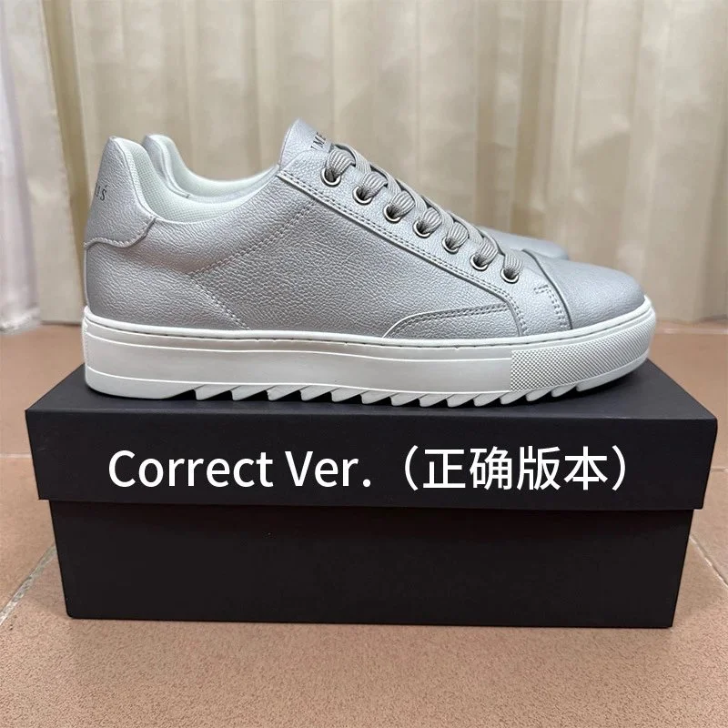 Other Unisex Grey Leather Sneakers Grey - 1