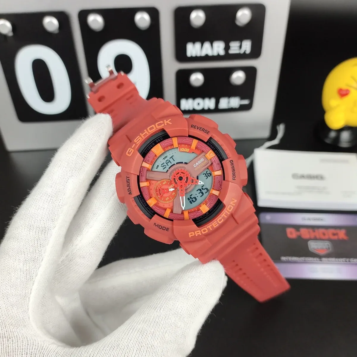 Casio Casio G-Shock GA-100 Orange Dot Red Watch Orange - 1