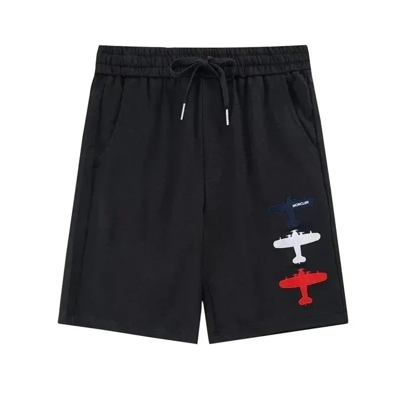 Moncler Moncler Black with Multi-Color Airplane Print Shorts Black
