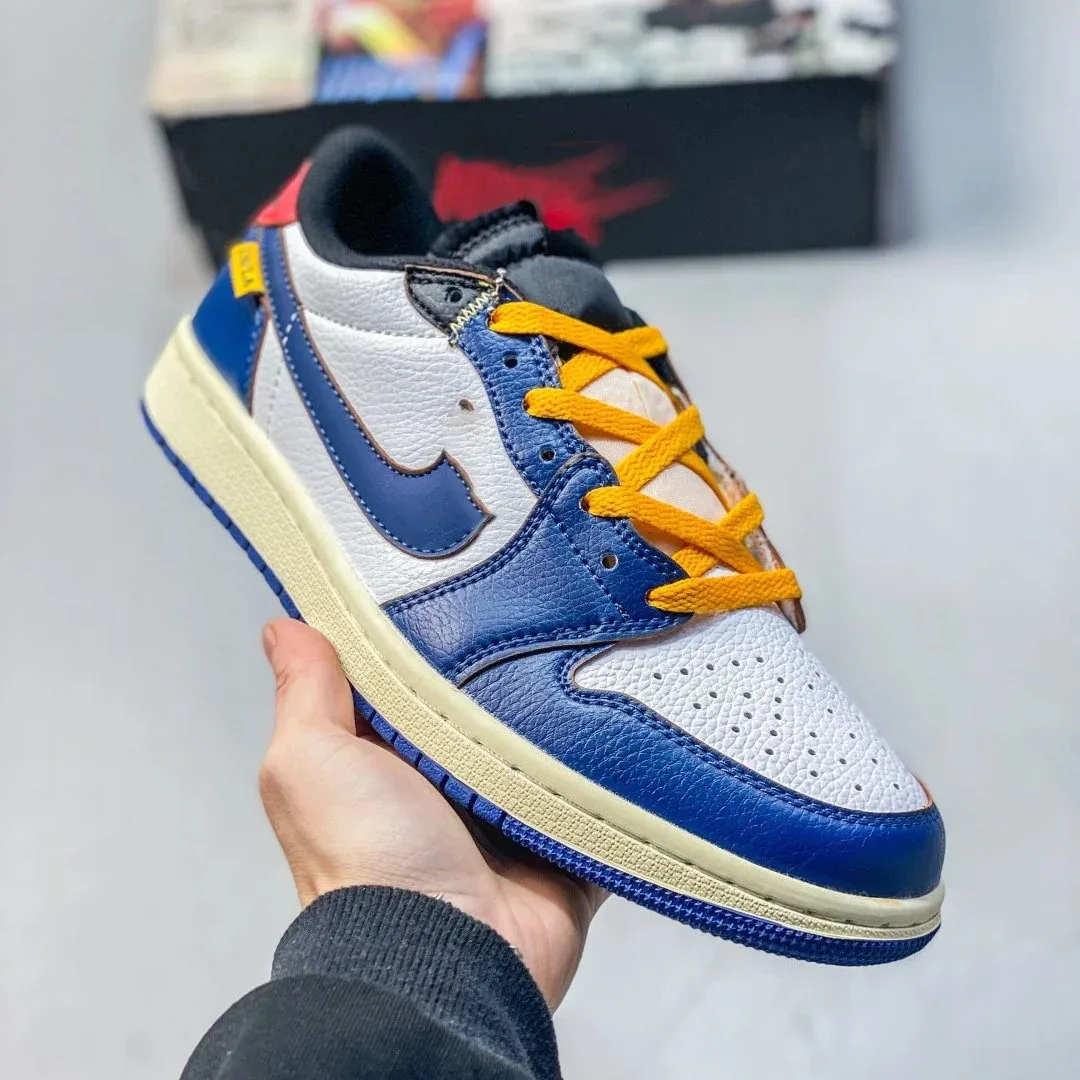 Nike Nike Air Jordan 1 Blue/White/Yellow Sneakers Blue