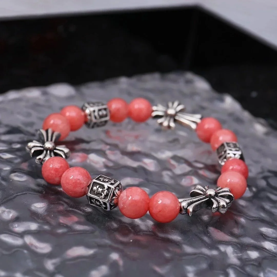 Chrome Hearts Chrome Hearts CH Cross Coral Bead Bracelet Red - 1