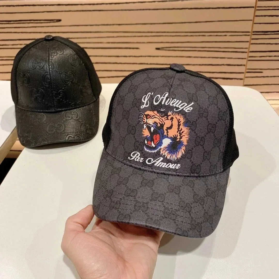 Gucci Gucci L'Aveugle Par Amour Tiger Cap Black Headwear Black - 1
