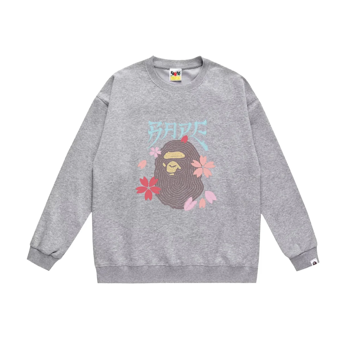 A Bathing Ape A Bathing Ape BAPE STA Cherry Blossom Crewneck Sweatshirt Grey - 1