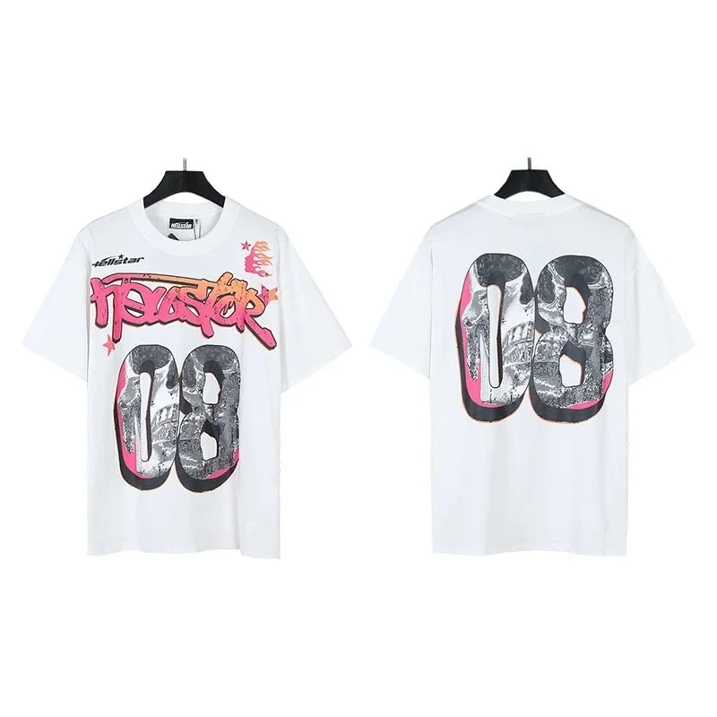 Hellstar Hellstar White '08' Graffiti T-Shirt White - 1
