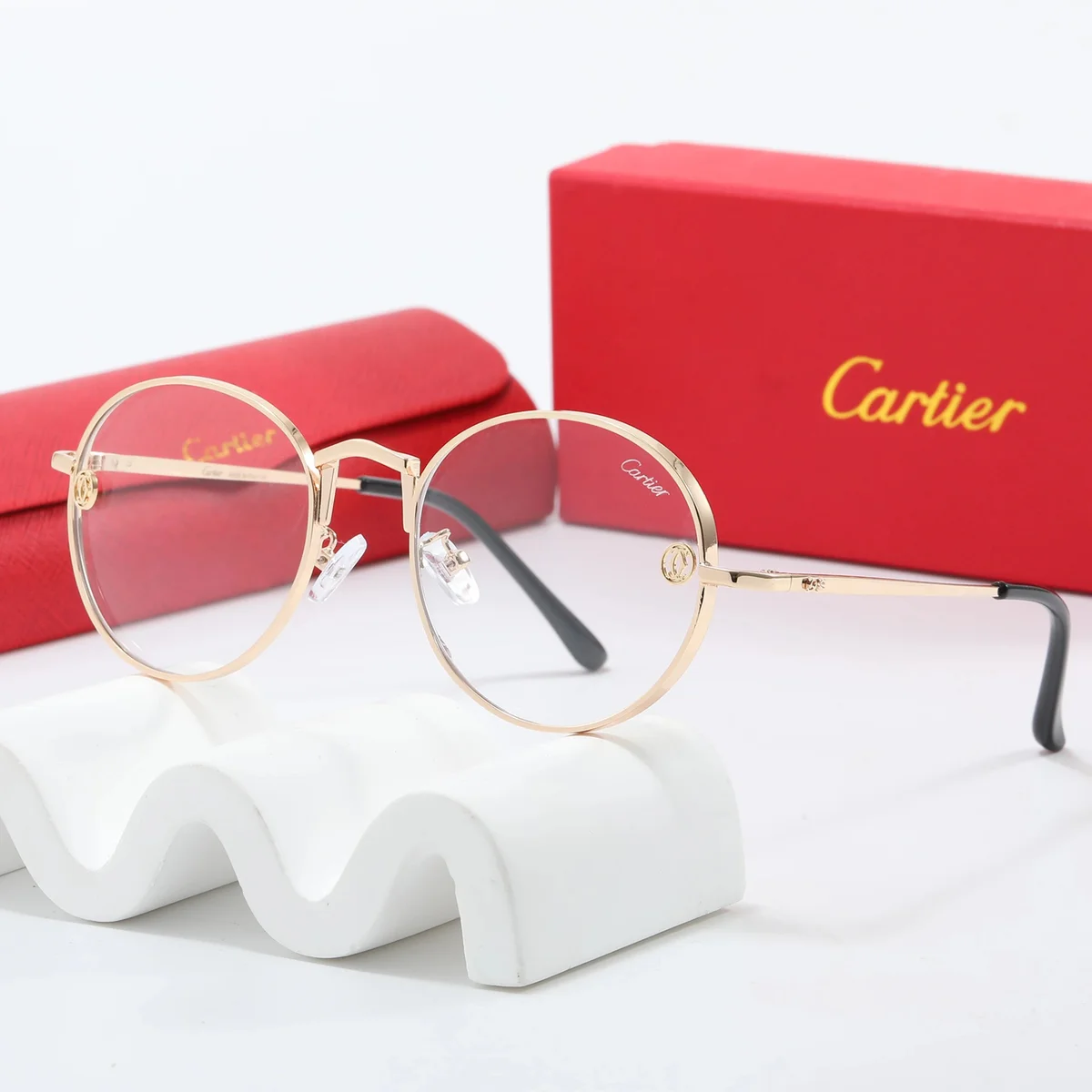 Cartier Cartier Soleil Blanc Round Gold Eyewear Gold - 1