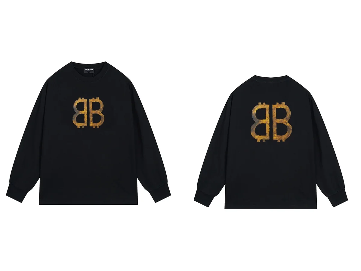 Balenciaga Balenciaga Bitcoin BB Long Sleeve T-Shirt Black Black - 1