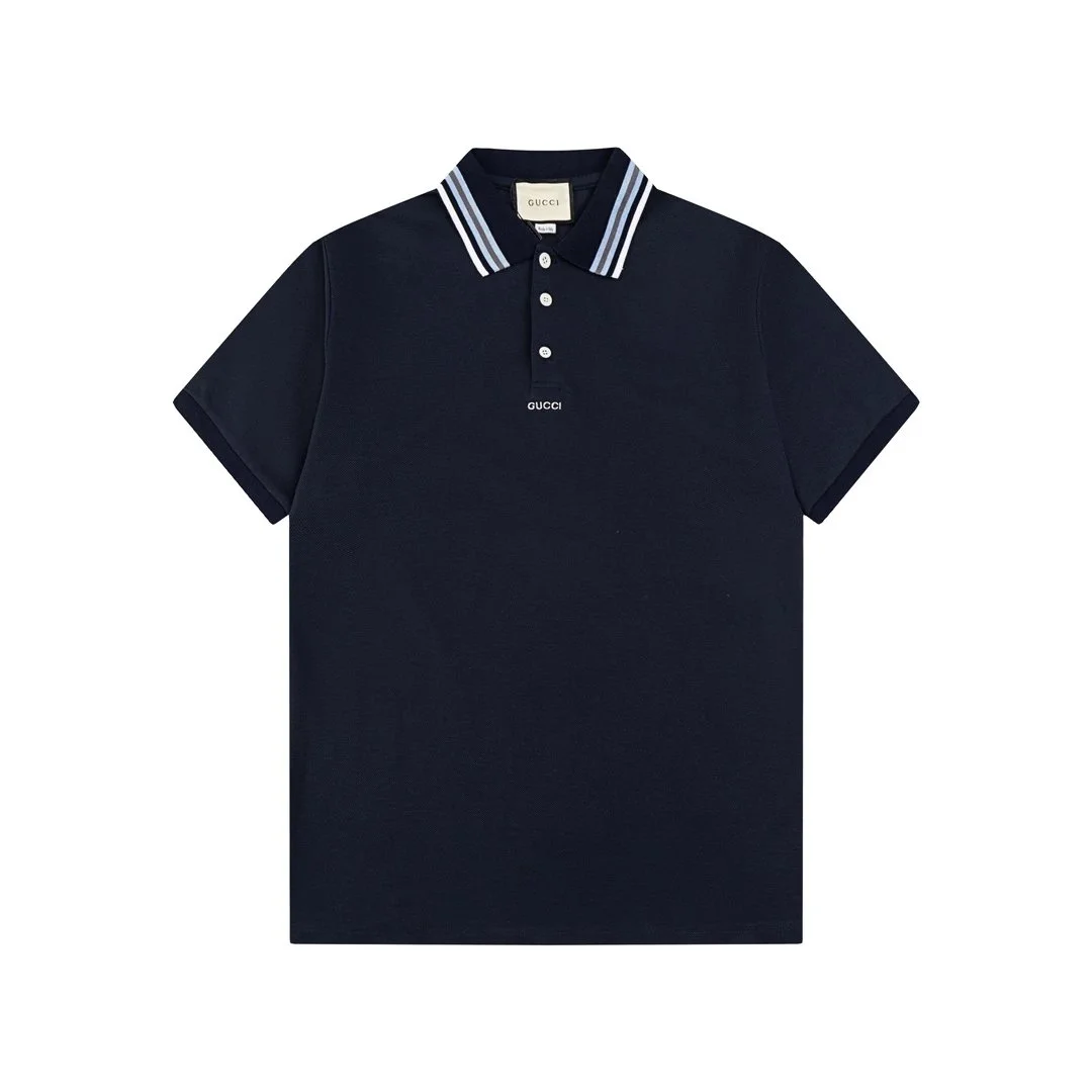 Gucci Gucci Navy White/Blue Striped Collar Polo Navy