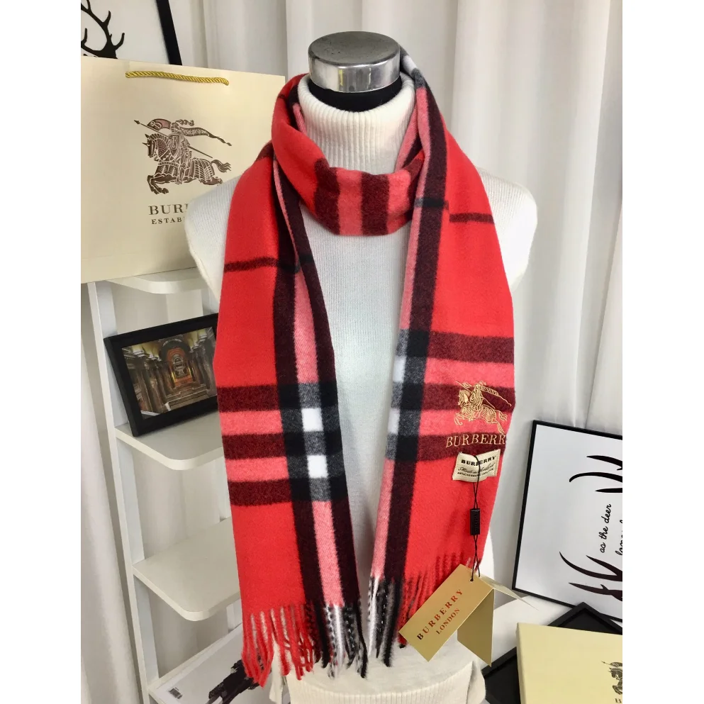 Burberry Burberry Classic Check Red Plaid Scarf Red