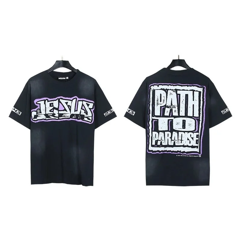 Other Black 'Jesus Path to Paradise' Graphic T-Shirt Black - 1