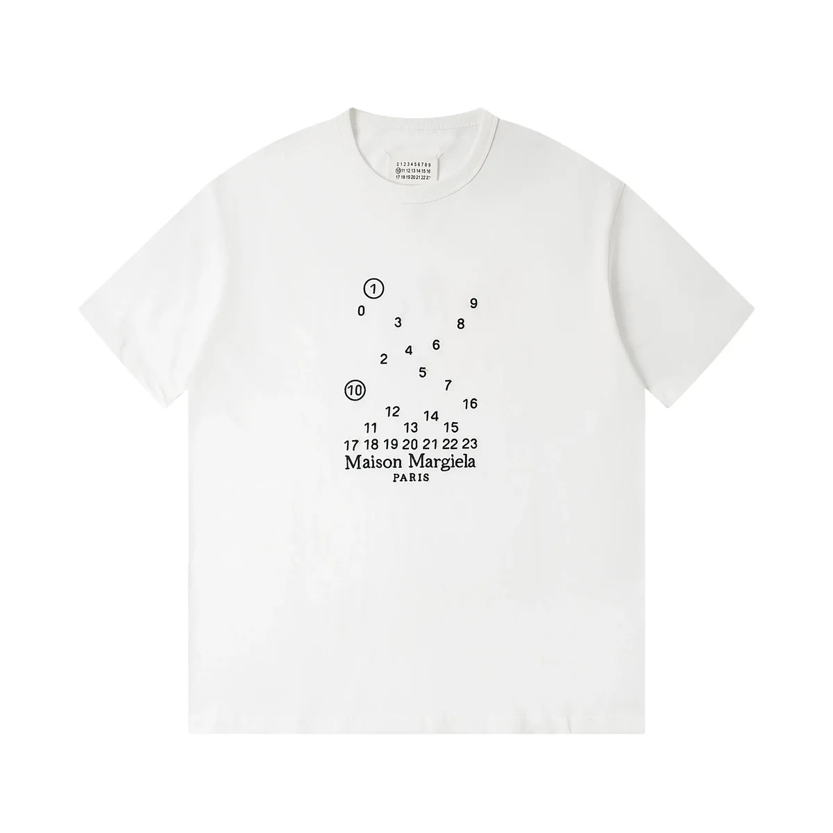 Maison Margiela Maison Margiela Replica White Number Print T-Shirt White