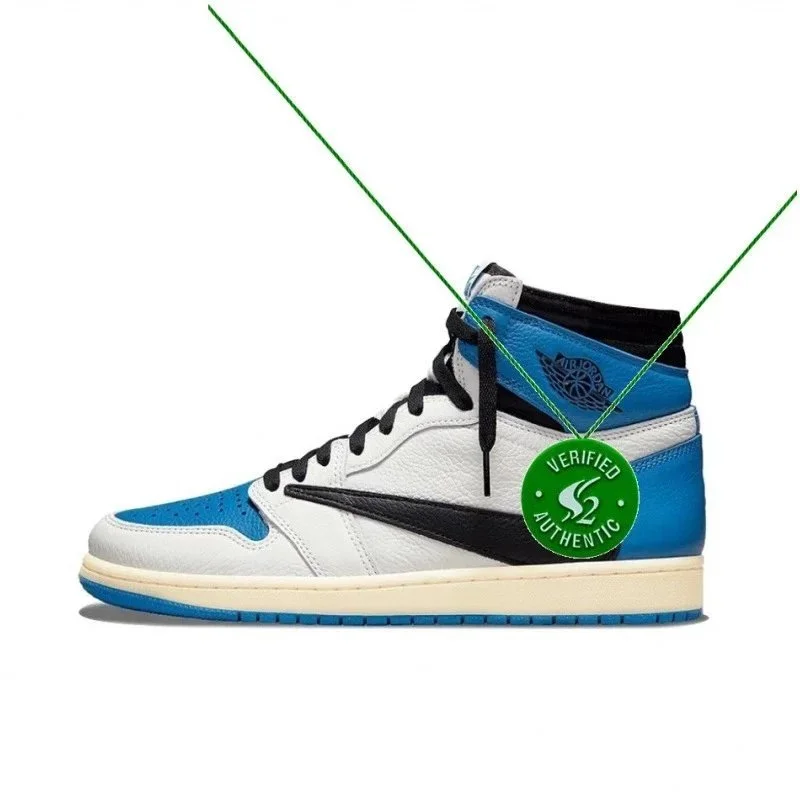 Nike Nike Air Jordan 1 White Blue Lightning Sneakers Blue - 1