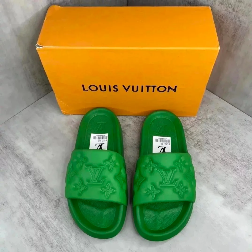 Louis Vuitton Louis Vuitton Green Monogram Slide Sandals Green