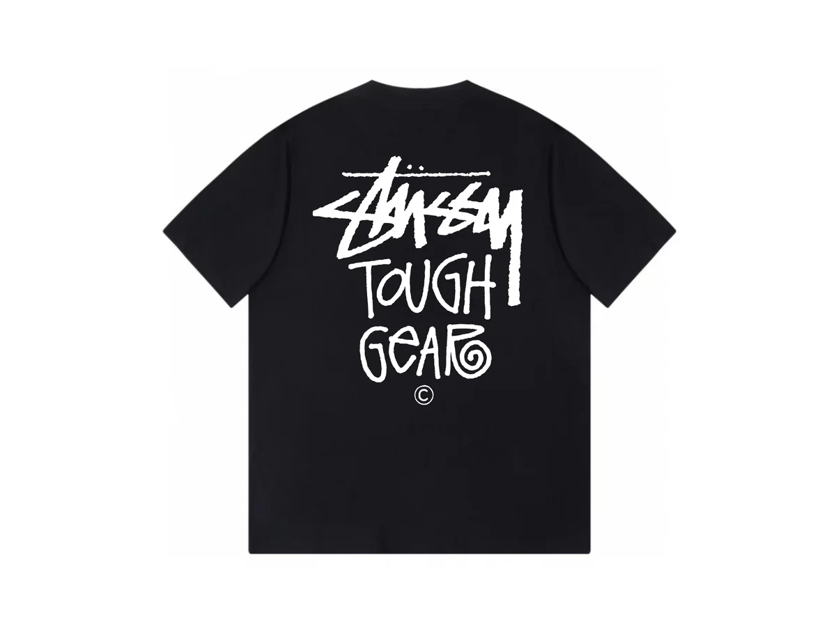 Stussy Stussy Stüssy Tough Gear Black T-Shirt Black - 1