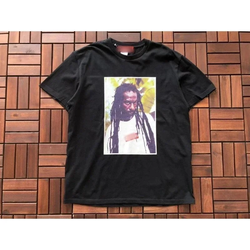 Other Black Graphic T-Shirt with Portrait Print Black - 1