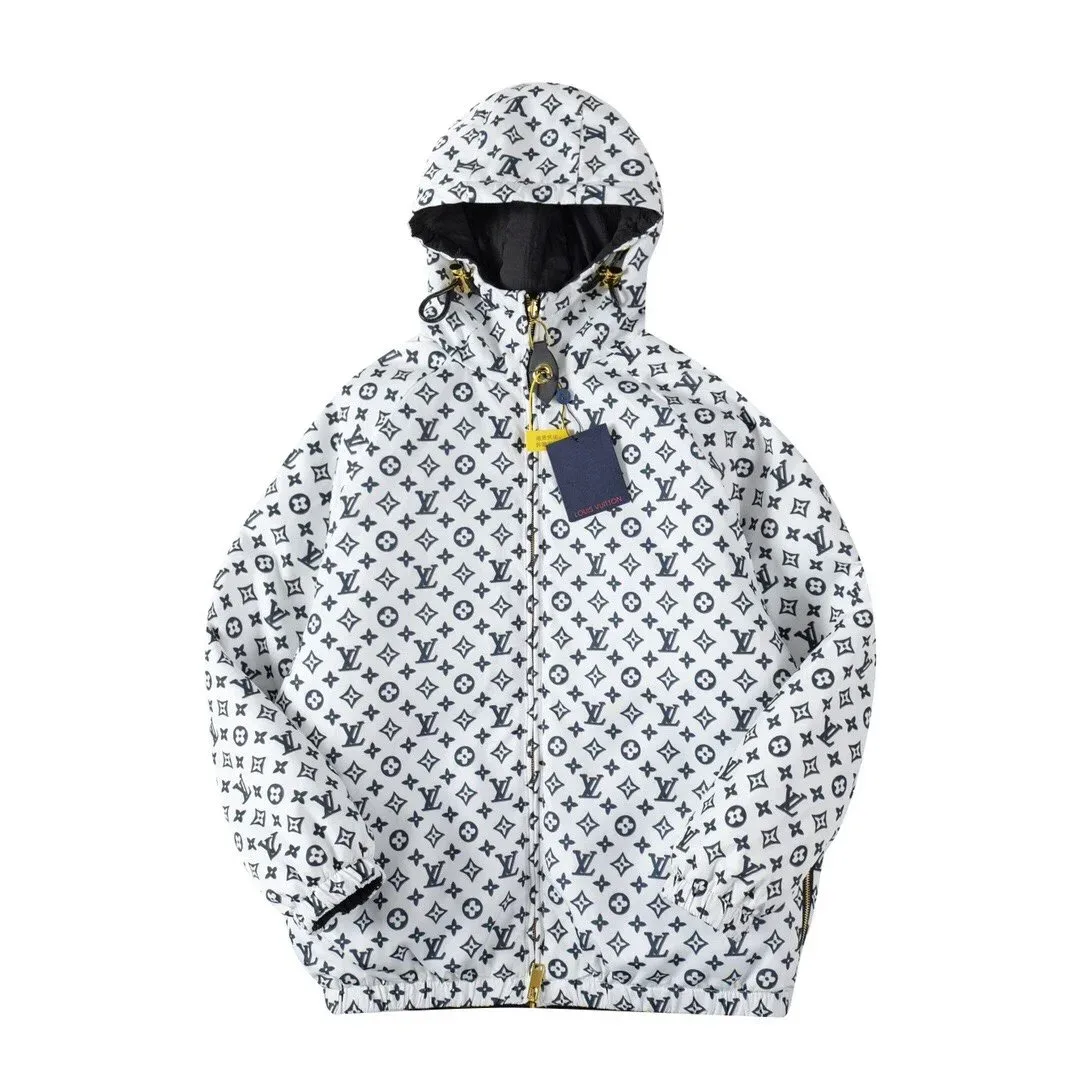 Louis Vuitton Louis Vuitton Monogram 23 White/Blue Hooded Coat White