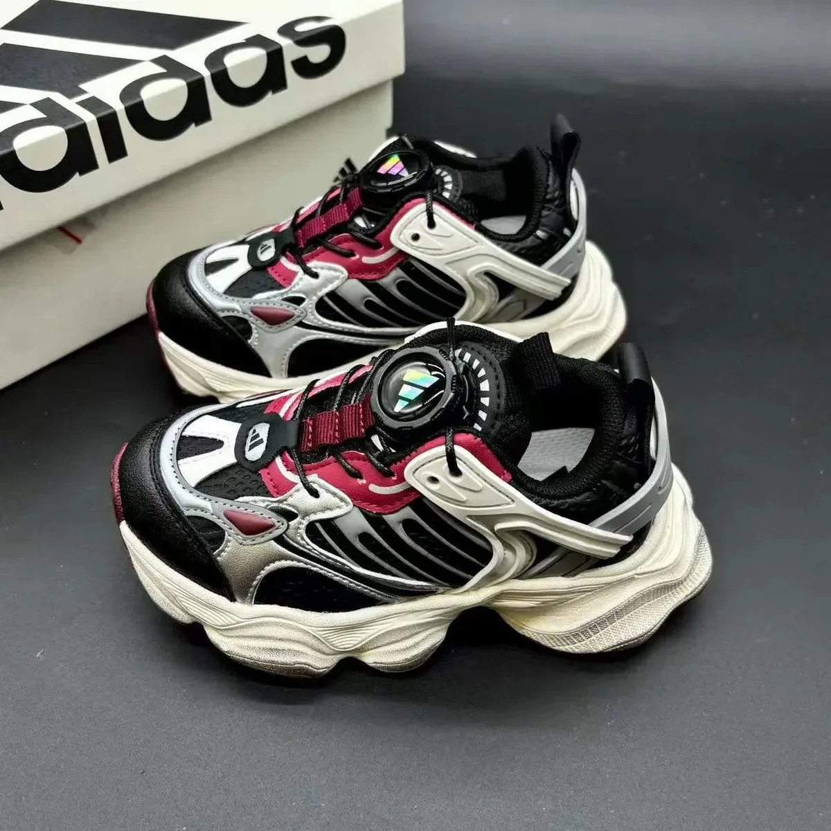 Adidas Adidas Black/White/Pink Chunky Sneakers Multicolor