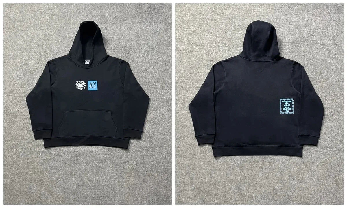 Other Unisex NTS Black Hoodie with Graphic Pockets Black - 1