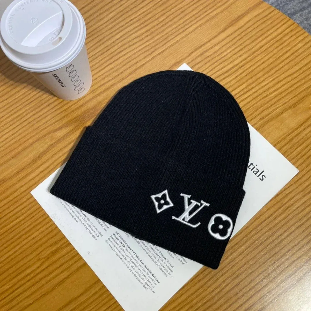 Louis Vuitton Louis Vuitton LV Monogram Beanie Black Headwear Black