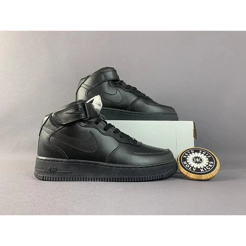 Nike Nike Air Force 1 Mid Triple Black Sneakers Black - 1