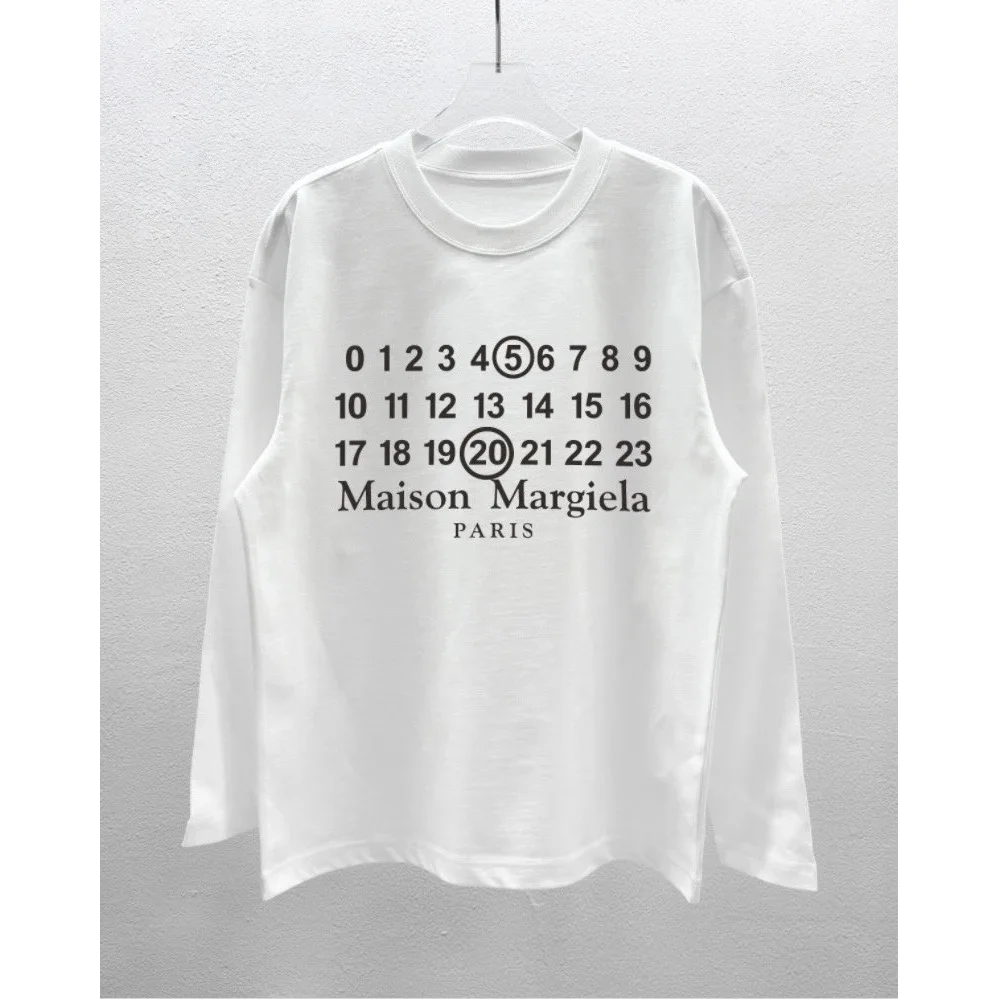 Maison Margiela Maison Margiela White Number Print Long Sleeve T-Shirt White - 1