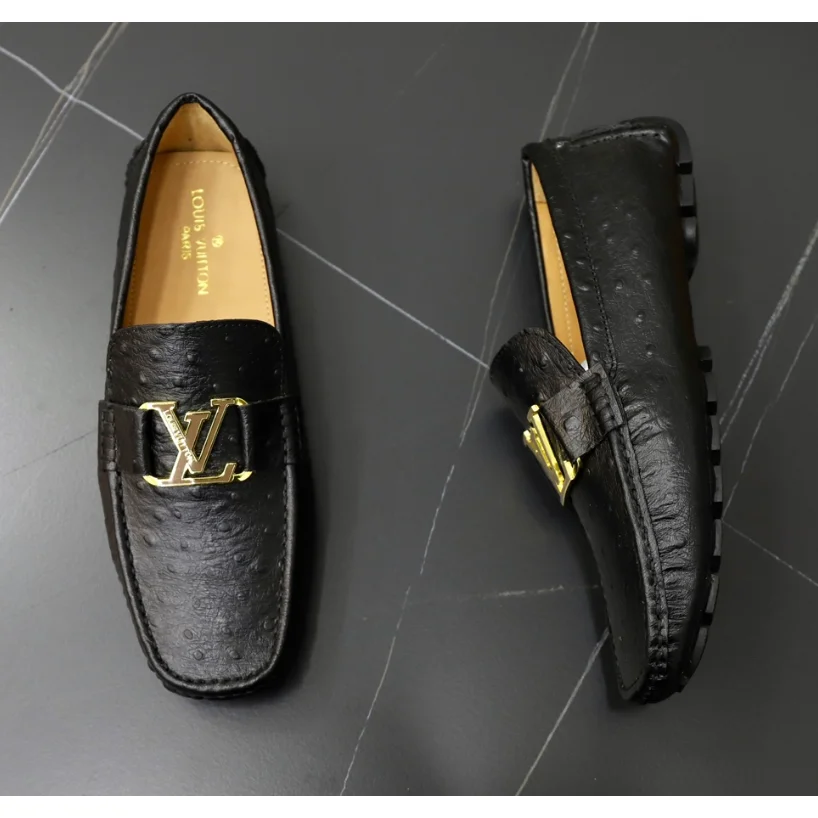 Louis Vuitton Tabi Mocasines Negros De Avestruz